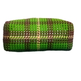 Green and Brown Handwoven Tote Bag with Magnetic Snap Closure