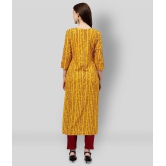 KIPEK - Yellow Rayon Women's Straight Kurti ( Pack of 1 ) - M