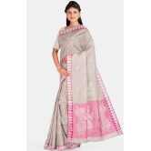 Handwoven Beige Pink Silk Saree