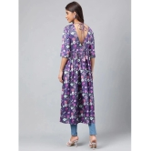 Janasya - Navy Blue Satin Womens Flared Kurti ( Pack of 1 ) - None