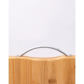 Chopping Board, with Metal Handle, Wooden Finish, Natural Wood Colour, Bamboo