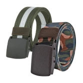 Loopa Multi Nylon Casual Belt Pack of 2 - None