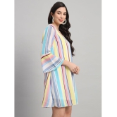 Curvydrobe Georgette Striped Mini Womens A-line Dress - Multi Color ( Pack of 1 ) - None