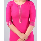 MAUKA Rayon Solid Straight Womens Kurti - Pink ( Pack of 1 ) - None