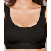 Dermawear Black Poly Cotton Solid Sports Bra - M