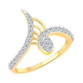 Vighnaharta  Designer Finger CZ Gold and Rhodium Plated Alloy Ring for Women and Girls - [VFJ1242FRG8] - None