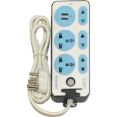 10Amp Extension Board Dual Usb Charger With Universal 2 Pin & 3 Pin Sockets 3 ft wire with with 3 Pin Plug