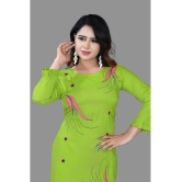 haya fashion - Lime Green Rayon Women's Straight Kurti ( Pack of 1 ) - None