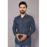 Anand Cotton Blend Regular Fit Printed Full Sleeves Mens Casual Shirt - Blue ( Pack of 1 ) - None