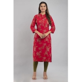 MAUKA - Red Rayon Women''s Straight Kurti ( Pack of 1 ) - None