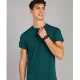 XFOX Cotton Blend Regular Fit Solid Half Sleeves Mens T-Shirt - Teal Blue ( Pack of 1 ) - None