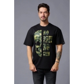 No Pain No Gain in Camo Print Black Oversized T-Shirt for Men XL