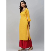 JC4U - Yellow Rayon Womens Straight Kurti ( Pack of 1 ) - None