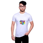 NITYANAND CREATIONS Round Neck White Holi T-Shirt for MEN-HOLI-T-SHIRT-11547-S