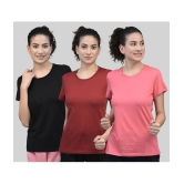 Dollar Multicolor Cotton Blend Regular Fit Womens T-Shirt ( Pack of 3 ) - None