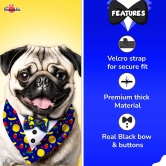 PawsIndia Mix-Fruits Pattern Tuxedo Bandana With Matching Bow For Pets-Small