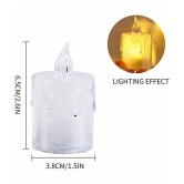 TINUMS - Off White LED Tea Light Candle 8 cm ( Pack of 3 )