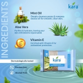 Kara Aloevera & Mint Oil Refreshing Facial Wipes Pack of 12  (10 Pulls)