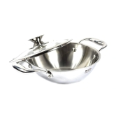 Alda Vitale Tri Ply Stainless Steel Wok Pan + Glass Lid - 28cm  by Mahavir Home Store