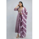 MAUKA - Purple Anarkali Rayon Womens Stitched Ethnic Gown ( Pack of 1 ) - None