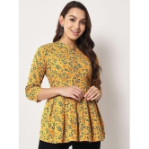 Kbz - Yellow Cotton Women's Tunic ( Pack of 1 ) - None