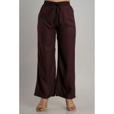 MAUKA - Brown Rayon Wide leg Womens Palazzos ( Pack of 1 ) - None