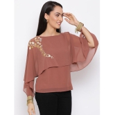 ALL WAYS YOU - Brown Polyester Womens Cape Top - XL