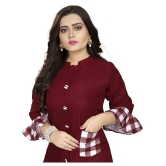 Lerkiza - Maroon Cotton Womens Straight Kurti ( Pack of 1 ) - XXL