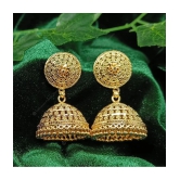 VIVASTRI Golden Jhumki Earrings ( Pack of 1 ) - Golden