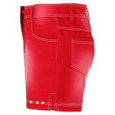 Cutecumber - Red Denim Girls Cycling Shorts ( Pack of 1 ) - None