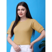 Self Design Round Neck Short Sleeves Cotton Top