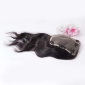 RefynHair - 100% Human Hair Topper 6X6 | 18 Inches | Medium Brown | Hairpiece | Lace Base | 35-40 Gr | Natural Hair | Clip In | Invisible | Seamless | Real Hair Topper | Volumizer | Remy | Closure