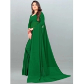 ANAND SAREES - Green Georgette Saree With Blouse Piece ( Pack of 1 ) - Green