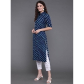 Antaran Cotton Striped Shirt Style Womens Kurti - Blue ( Pack of 1 ) - None