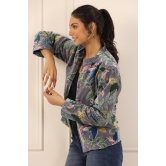 Printed women velvet jacket-M