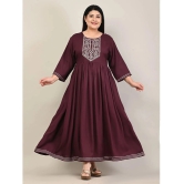 Swasti - Purple Cotton Blend Womens Anarkali Kurti ( Pack of 1 ) - None