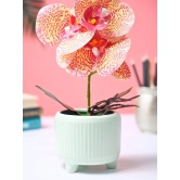 Market99 Pink Artificial Orchid Flower With Green Pot