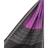 Purple Black Sambalpuri Handwoven Single Ikat Cotton Dupatta