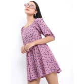 Ketch Polyester Printed Mini Womens Fit & Flare Dress - Pink ( Pack of 1 ) - None