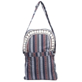 Cotton Sling Bag In Grey With Handwork