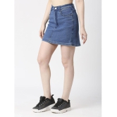 CEFALU - Blue Denim Women''s Straight Skirt ( Pack of 1 ) - None