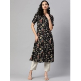 Vbuyz - Black Cotton Womens Front Slit Kurti ( Pack of 1 ) - None