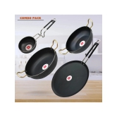 LAZYWINDOW Black Iron No Coating Cookware Sets ( Set of 4 )