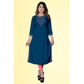 haya fashion - Blue Rayon Women's A-line Kurti ( Pack of 1 ) - None