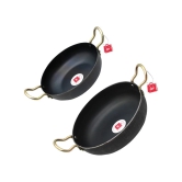 LAZYWINDOW Iron Kadhai Black Iron No Coating Cookware Sets ( Set of 1 )