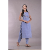 Maquien - Blue Straight Rayon Womens Stitched Salwar Suit ( Pack of 1 ) - None