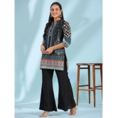 Juniper Cotton Printed Straight Womens Kurti - Black ( Pack of 1 ) - None