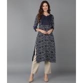 Glorious - Blue Rayon Women's Straight Kurti ( Pack of 1 ) - None