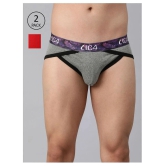 IC4 - Light Grey Cotton Blend Mens Briefs ( Pack of 2 ) - S