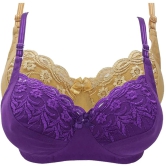 Kiran Enterprises Cotton Minimizer Bra - Purple - None